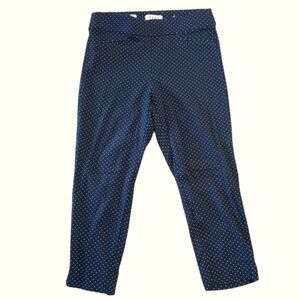 🌹3/15🌹ELLE Blue Black White Polka Dot Capri Pants